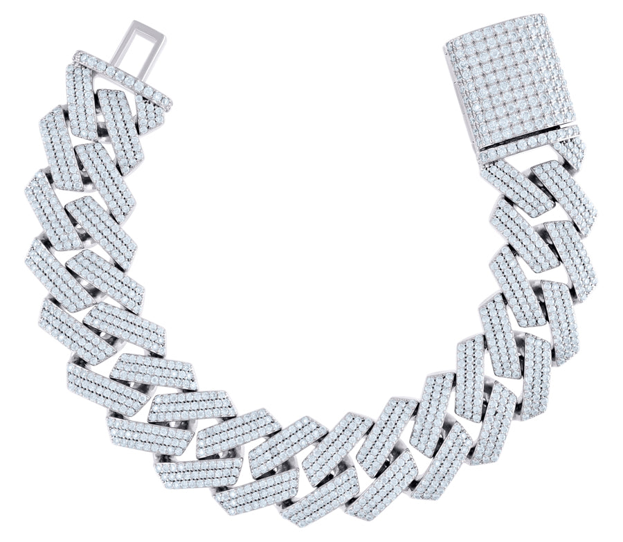 925 Sterling Silver Moissanite Chain 22mm-9"-24"