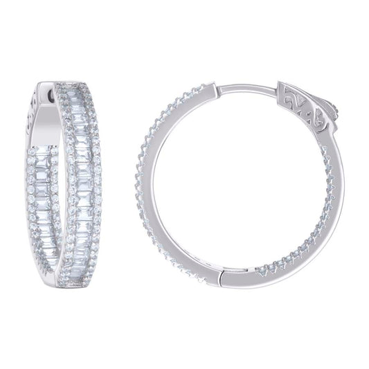 925 Sterling Silver Cz Hoop Earrings 4-25mm-30mm