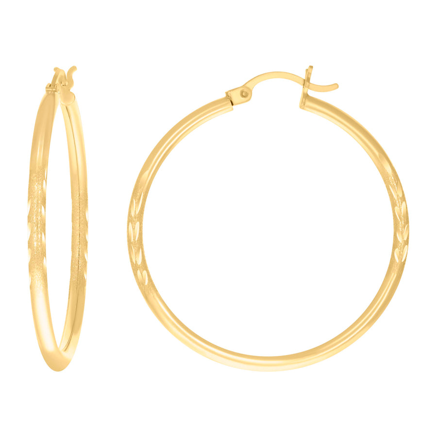 10Kt Gold Hoop Earrings 2Mm-35