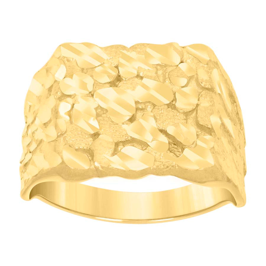 10Kt Gold Cz Nugget Ring