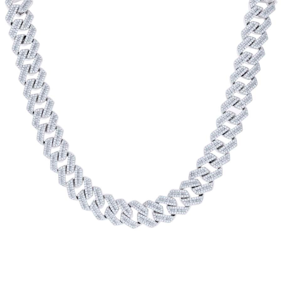 925 Sterling Silver Cz Fancy Bracelet Chain 14mm-22