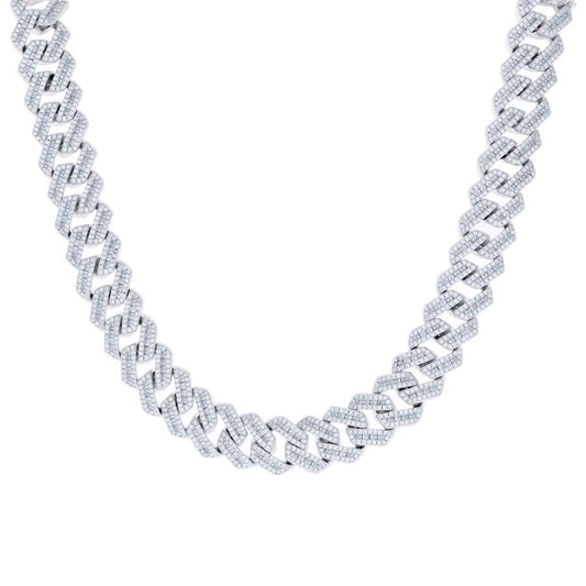 925 Sterling Silver Cz Fancy Bracelet Chain 14mm-22