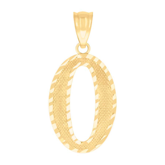 10Kt Gold Number "0" Pendant