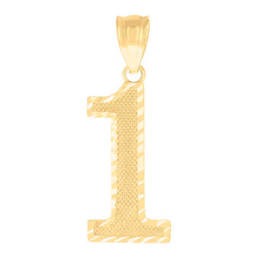 10Kt Gold Number "1" Pendant