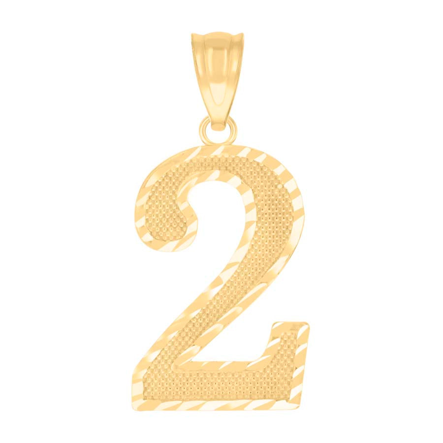 10Kt Gold Number "2" Pendant