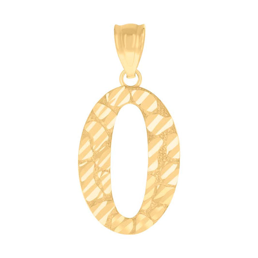 10Kt Gold Number "0" Pendant