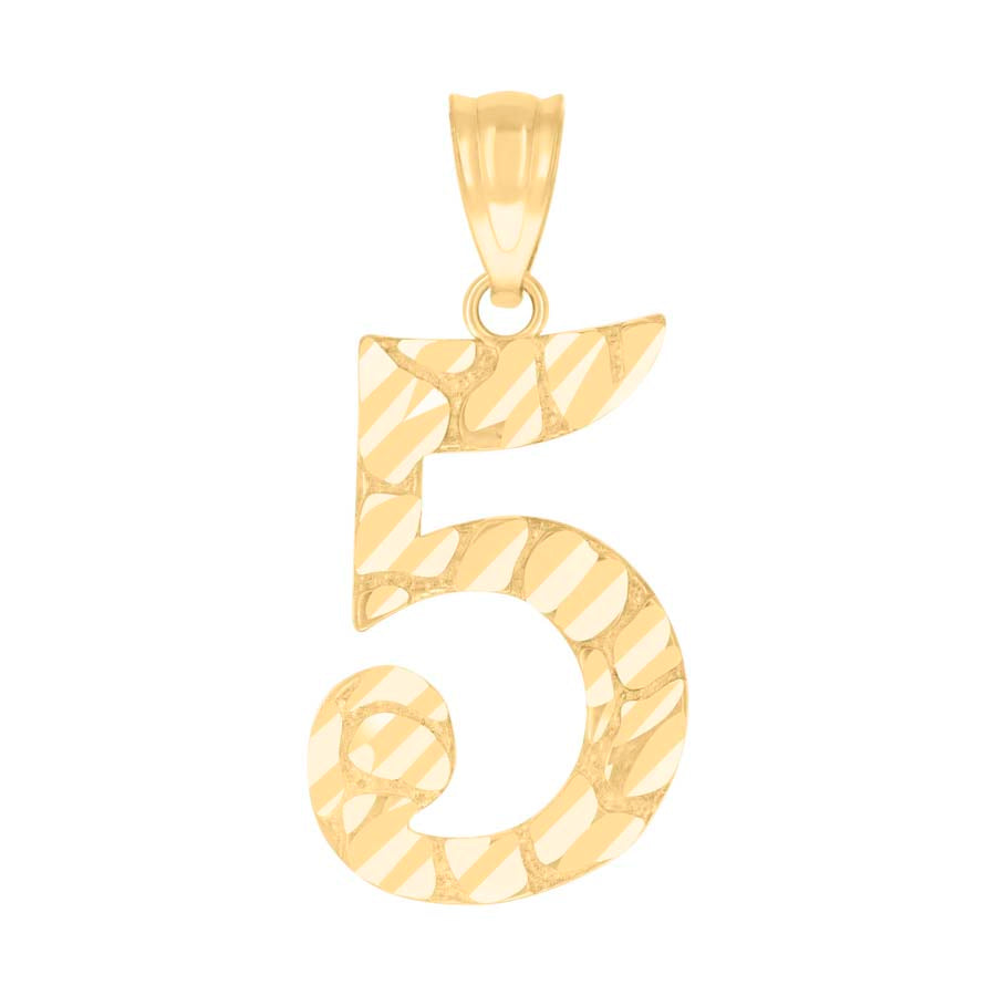 10Kt Gold Number "5" Pendant