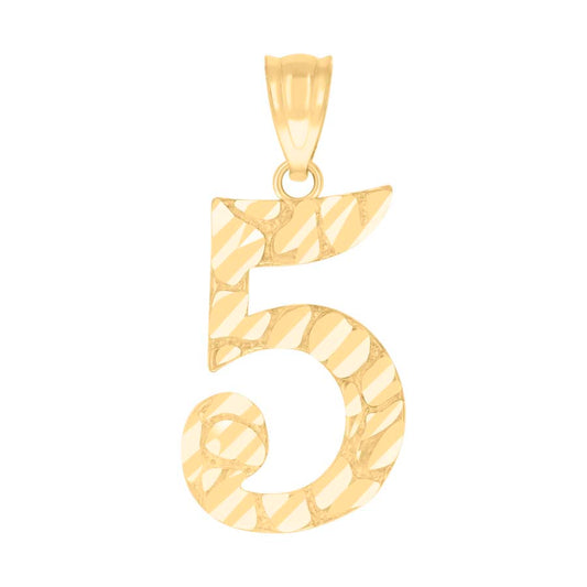 10Kt Gold Number "5" Pendant
