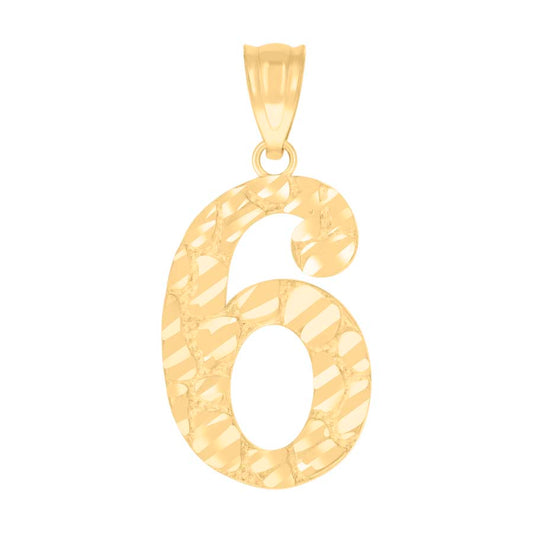 10Kt Gold Number "6" Pendant