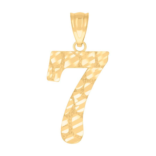 10Kt Gold Number "7" Pendant