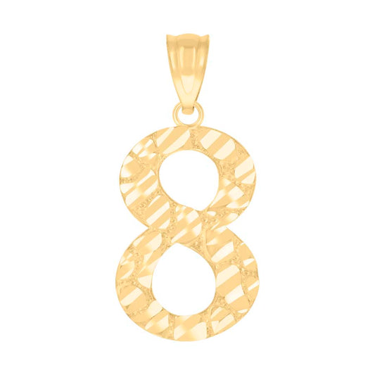 10Kt Gold Number "8" Pendant