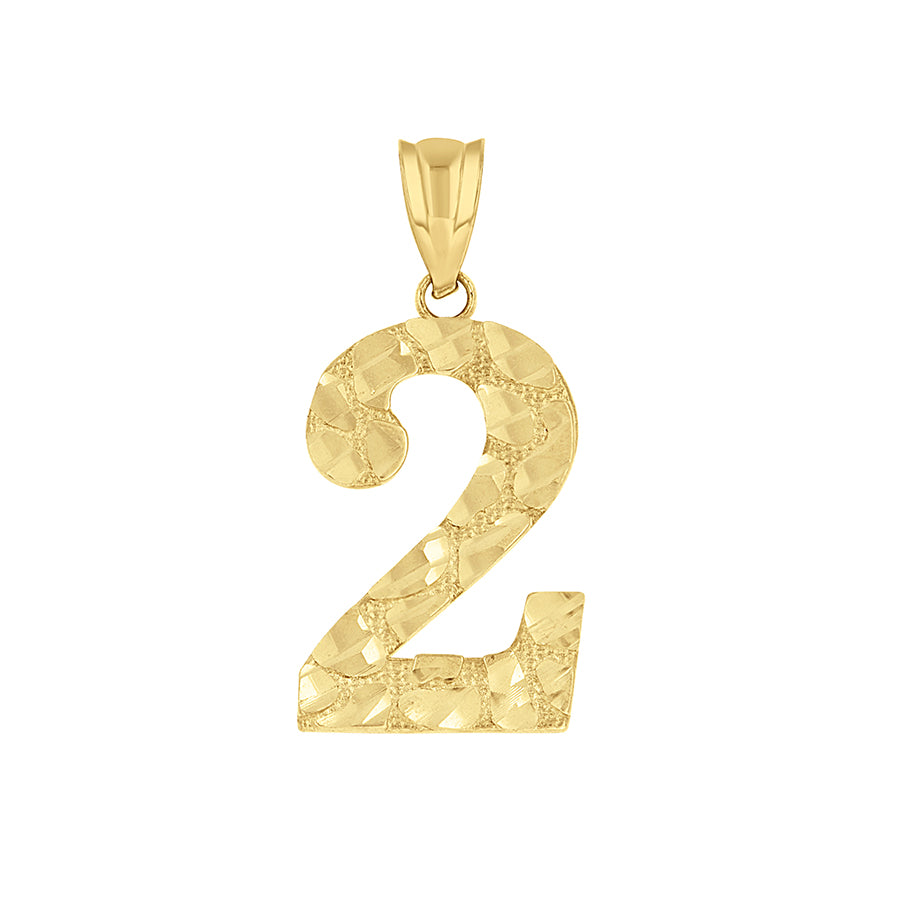 14Kt Gold Number "2" Pendant