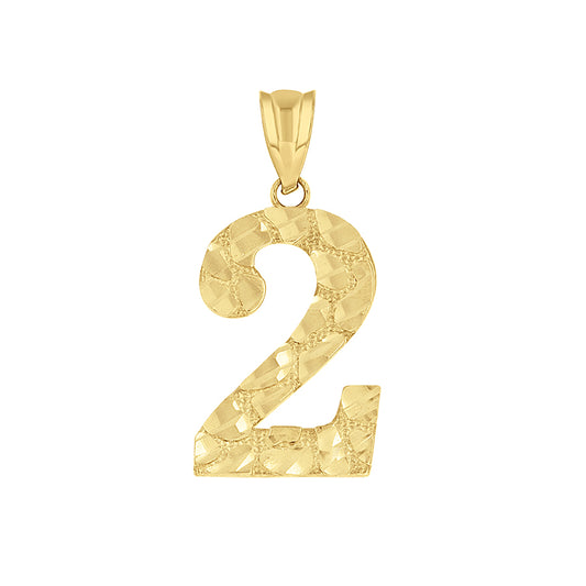 14Kt Gold Number "2" Pendant