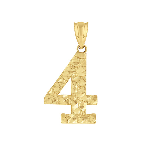 14Kt Gold Number "4" Pendant