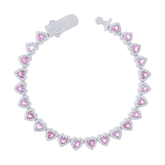 925 Sterling Silver Cz Bracelet 7"