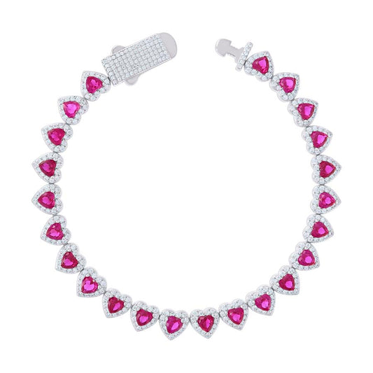 925 Sterling Silver Cz Bracelet 7"