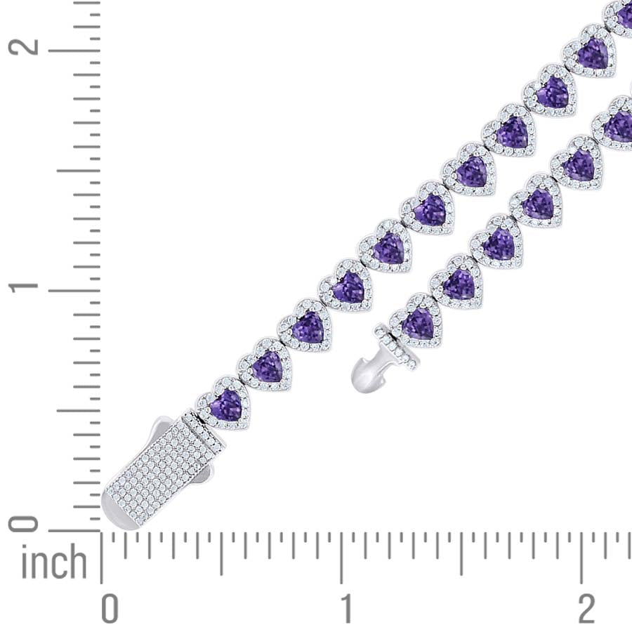 925 Sterling Silver Cz Bracelet 7"
