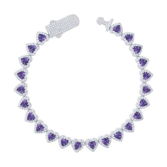 925 Sterling Silver Cz Bracelet 7"