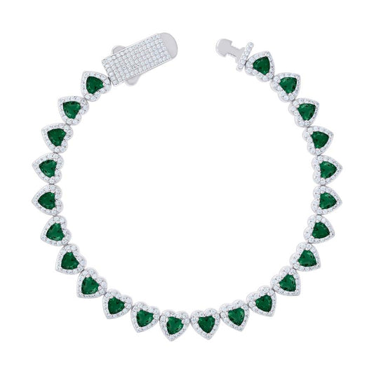 925 Sterling Silver Cz Bracelet 7"