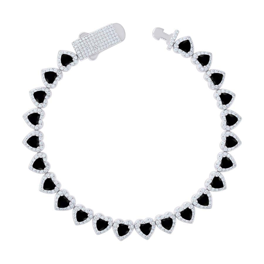925 Sterling Silver Cz Bracelet 7"