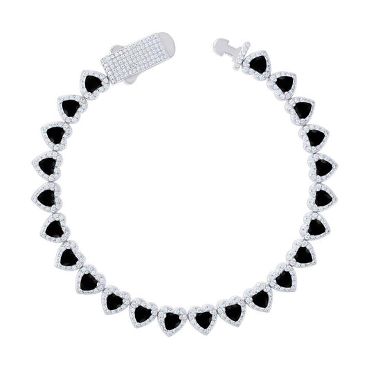 925 Sterling Silver Cz Bracelet 7"