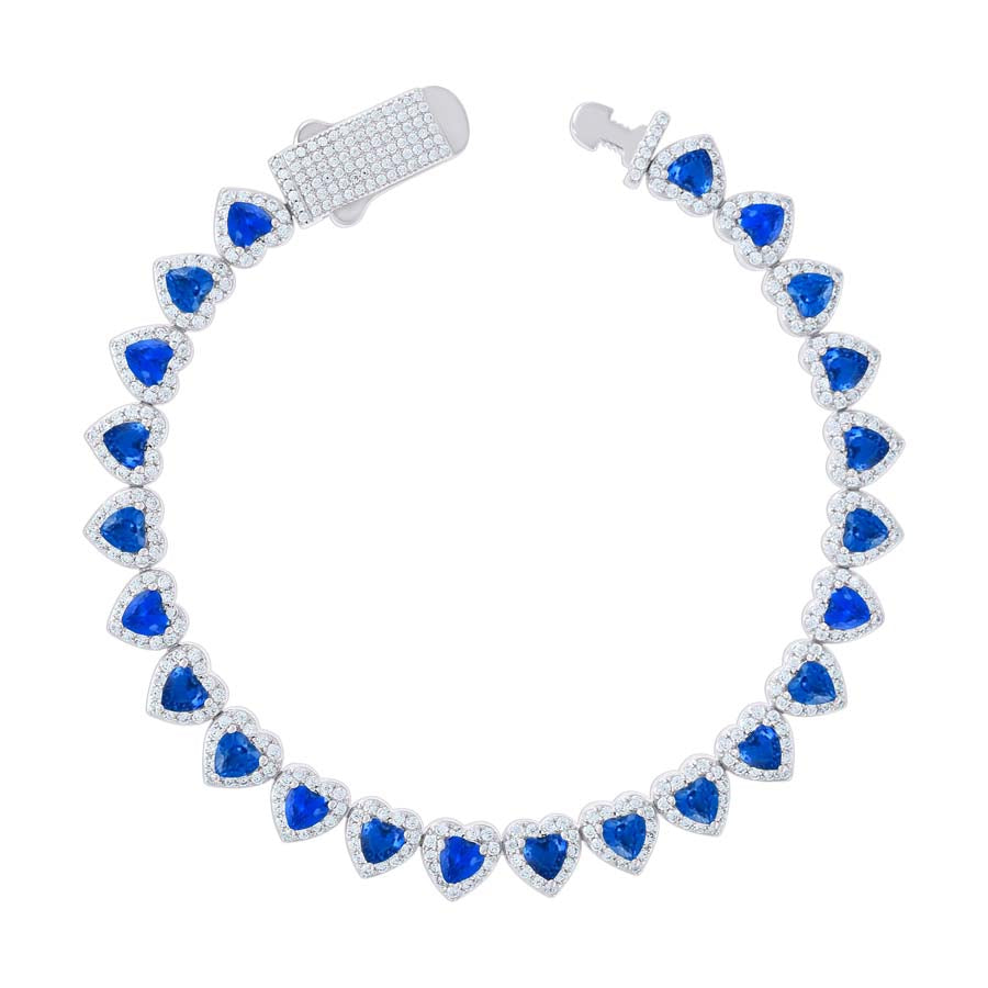 925 Sterling Silver Cz Bracelet 7"