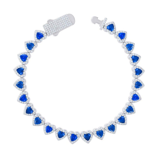 925 Sterling Silver Cz Bracelet 7"