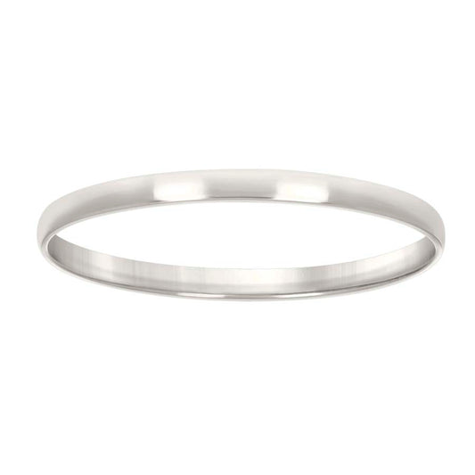 925 Sterling Silver Dome Comfort Band Silver 2mm S