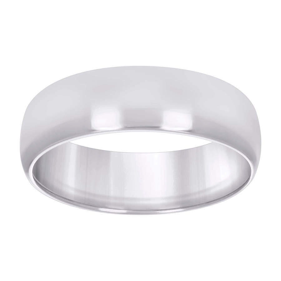 925 Silver Comfort Fit Band 8mm S5-S14 Rhodium Pla