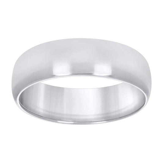 925 Silver Comfort Fit Band 8mm S5-S14 Rhodium Pla
