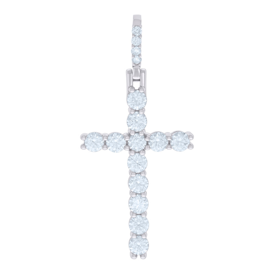 925 Sterling Silver Pendant Moissanite 3.897Ctw