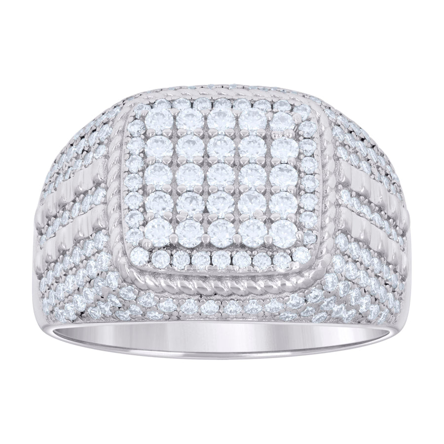925 Sterling Silver Ring Moissanite 1.94Ctw