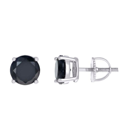 925 Sterling Silver Cz Earrings 6mm Screwback