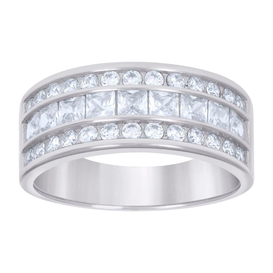 925 Sterling Silver Cz Ring S7-S12