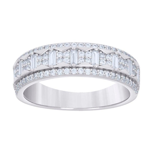 925 Sterling Silver Cz Ring Band S5-S12