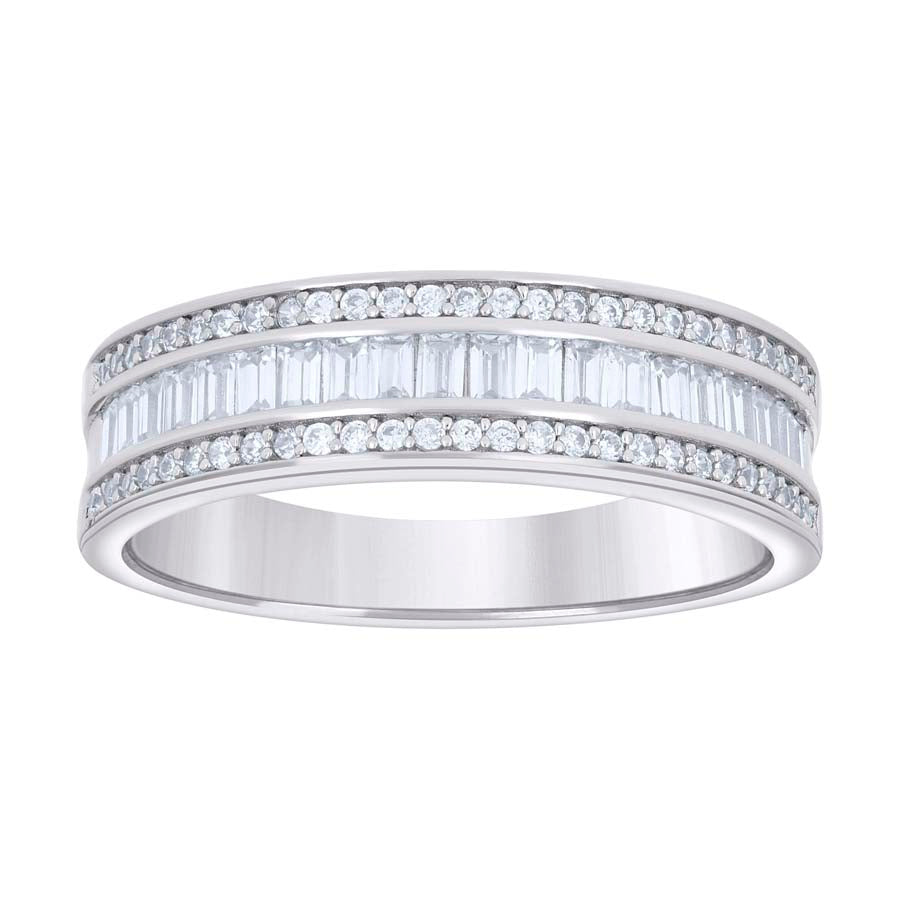 925 Sterling Silver Cz Ring Band S7-S12