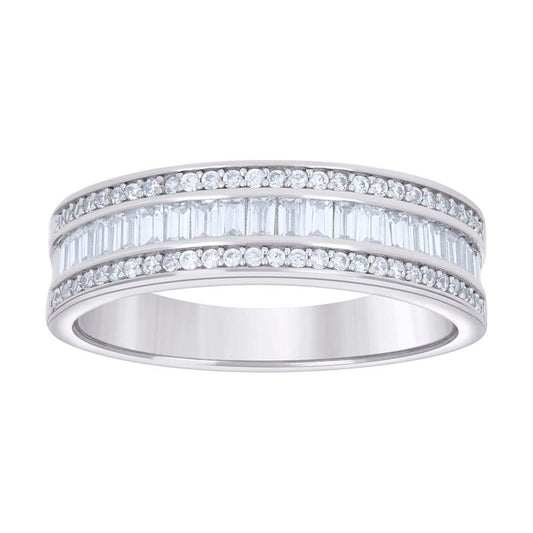 925 Sterling Silver Cz Ring Band S7-S12