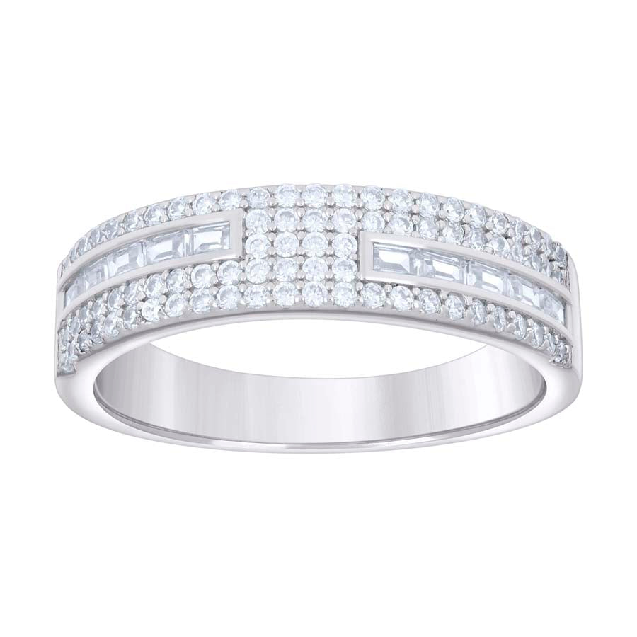 925 Sterling Silver Cz Ring Band S5-S12
