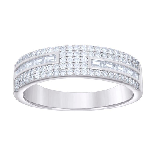 925 Sterling Silver Cz Ring Band S5-S12