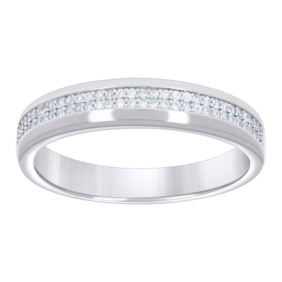 925 Sterling Silver Cz Ring Band S7-S12