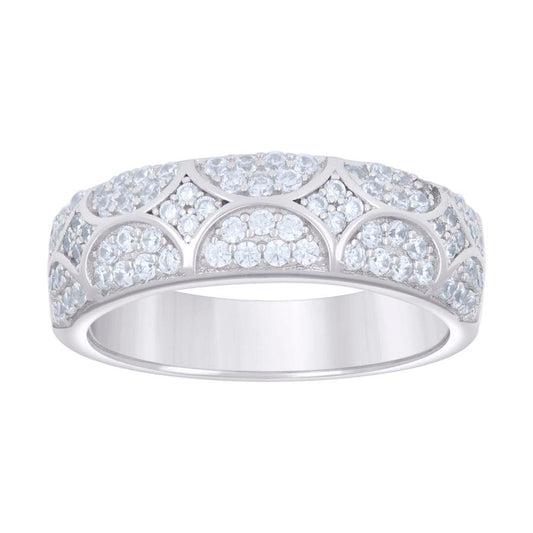 925 Sterling Silver Cz Ring Band S5-S9