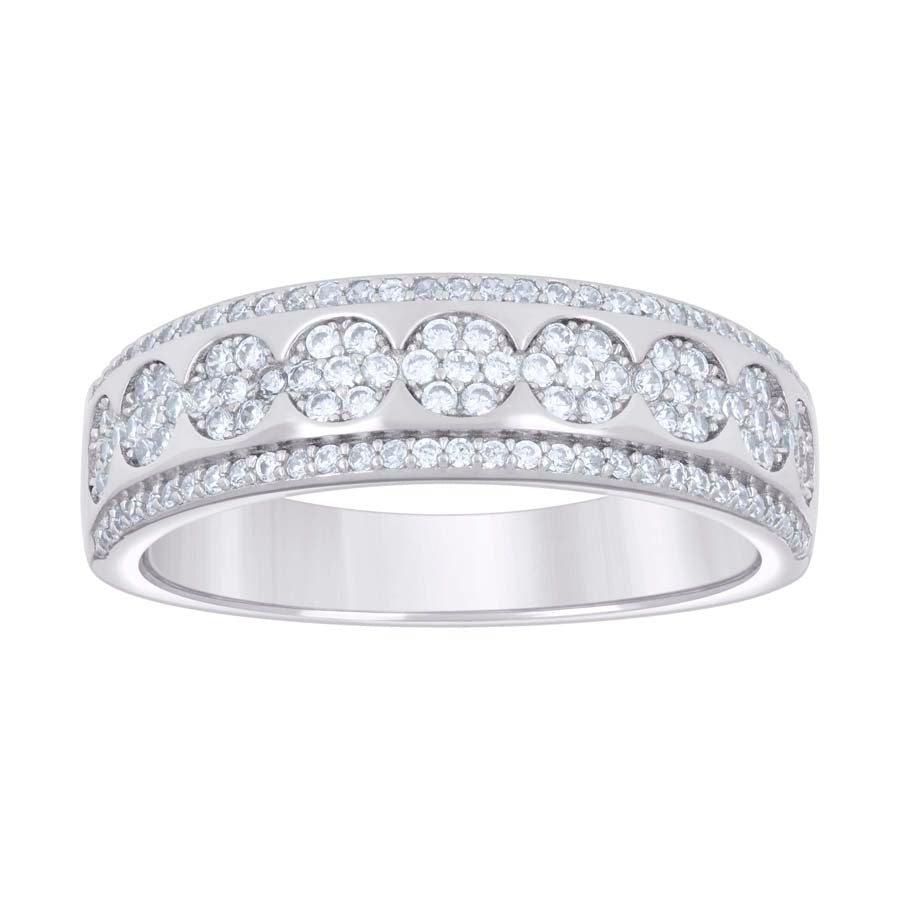 925 Sterling Silver Cz Ring Band S7-S12