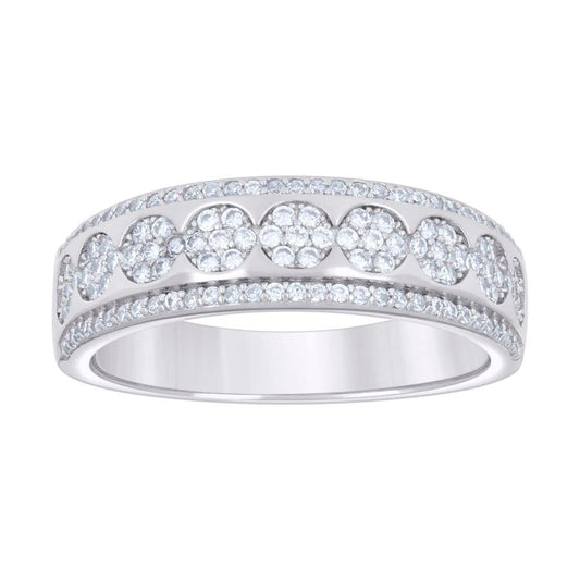 925 Sterling Silver Cz Ring Band S7-S12