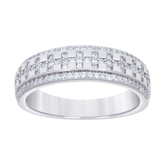 925 Sterling Silver Cz Ring Band S5-S9