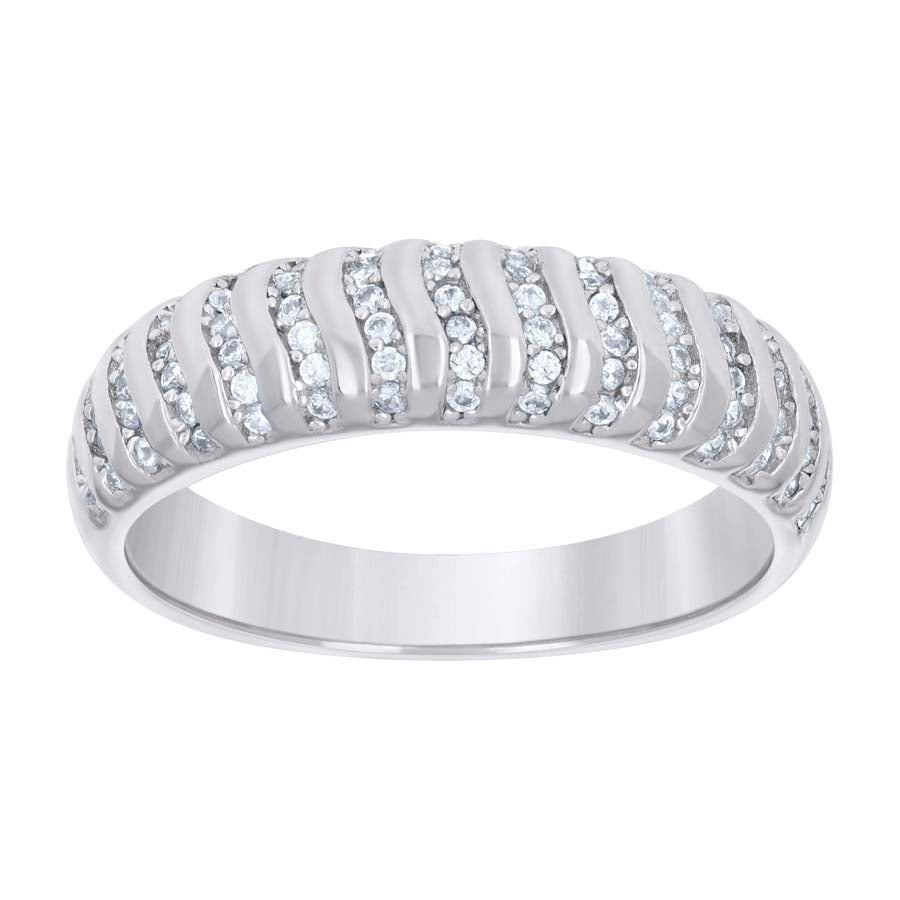 925 Sterling Silver Cz Ring Band S5-S9