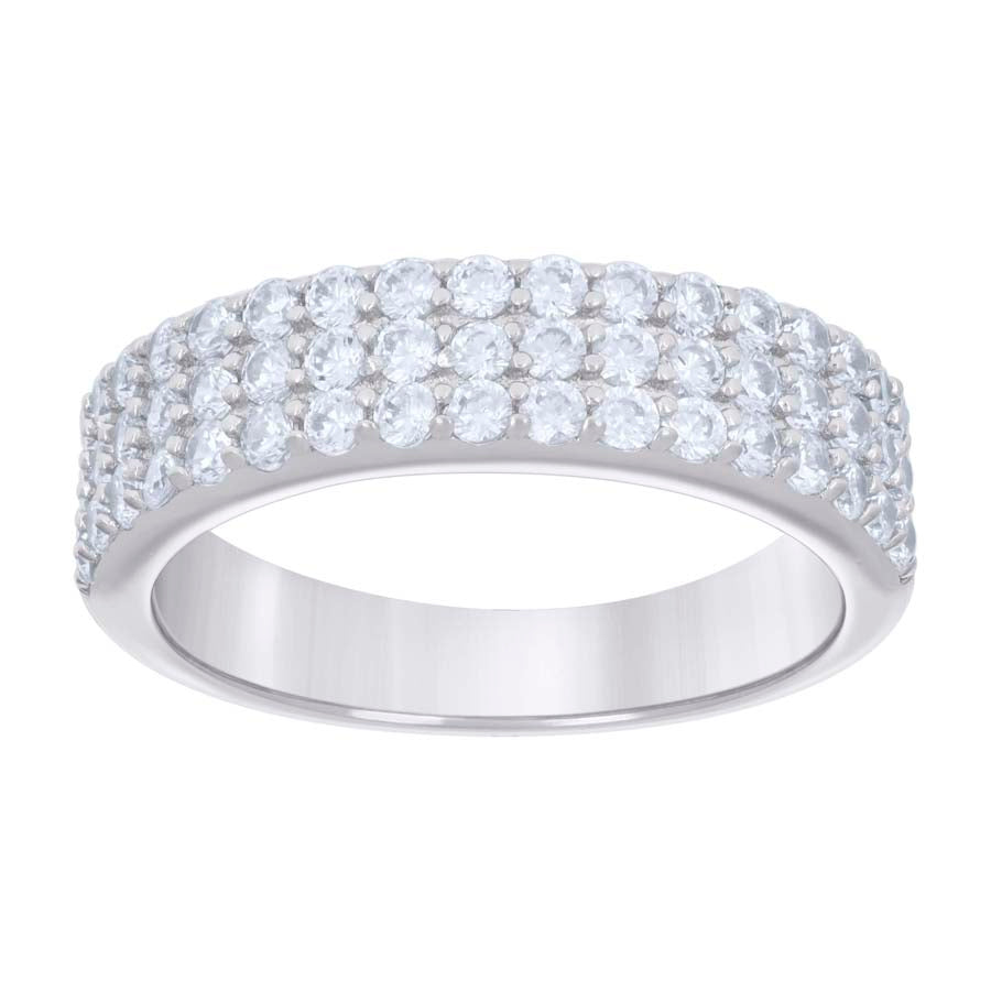925 Sterling Silver Cz Ring Band S5-S9