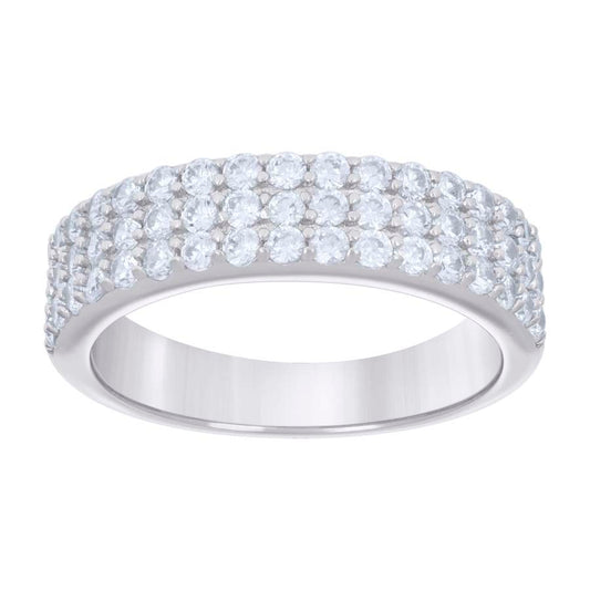 925 Sterling Silver Cz Ring Band S5-S9