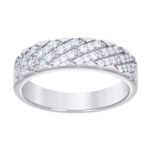 925 Sterling Silver Cz Ring Band S5-S9