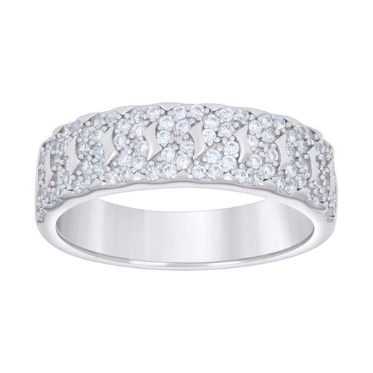 925 Sterling Silver Cz Ring Band S5-S9