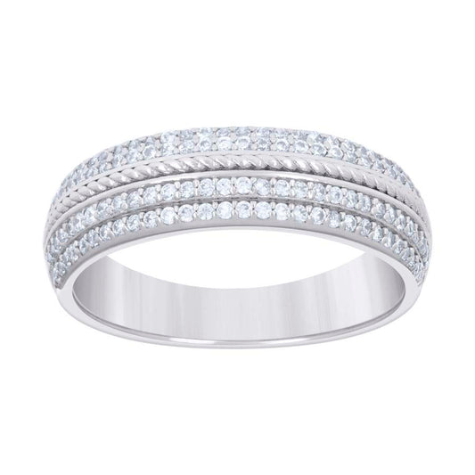 925 Sterling Silver Cz Ring Band S5-S9